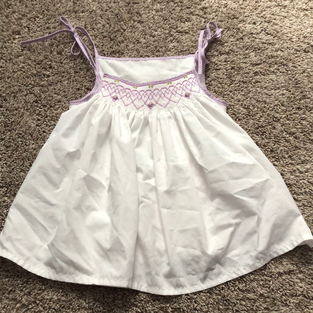 white dress floral design